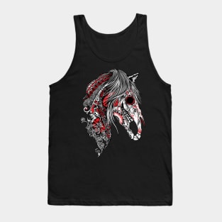 Horse Sugar Skull Graphic Art Tank Top